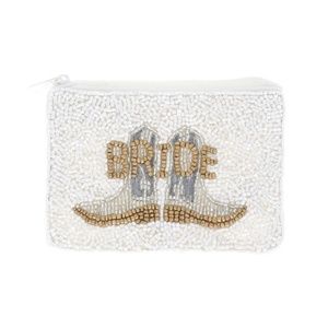 Bride Cowboy Boot Beaded Coin Bag